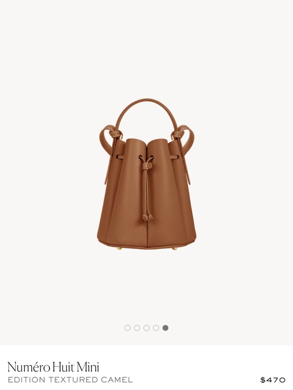 Mini Textured Camel Drawstring Bag